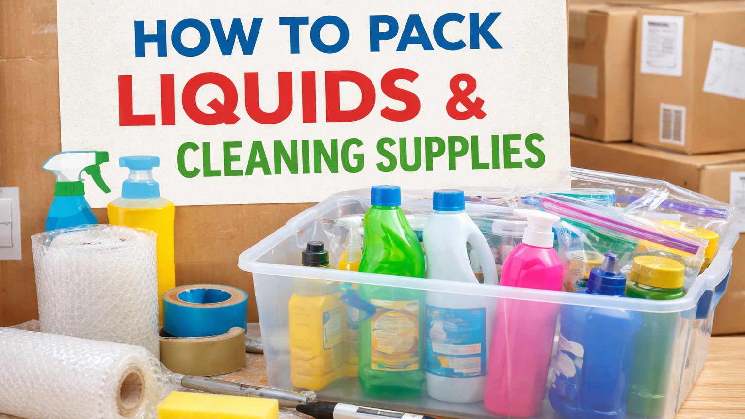 How to Pack Liquids and Cleaning Supplies the Right Way