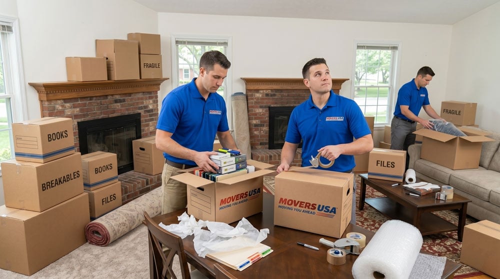 Movers USA professional packing service crew