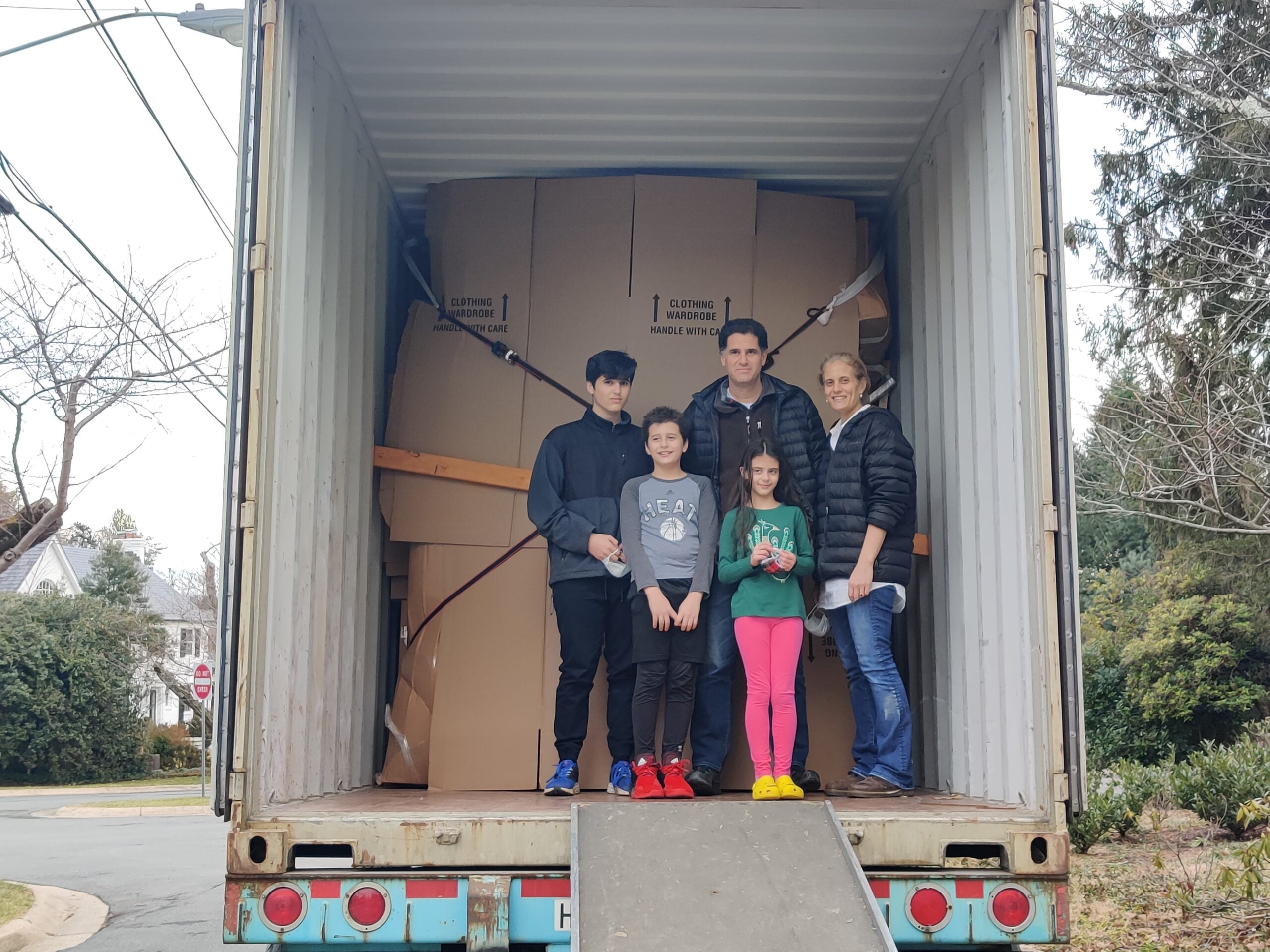 Moving clients photo in truck