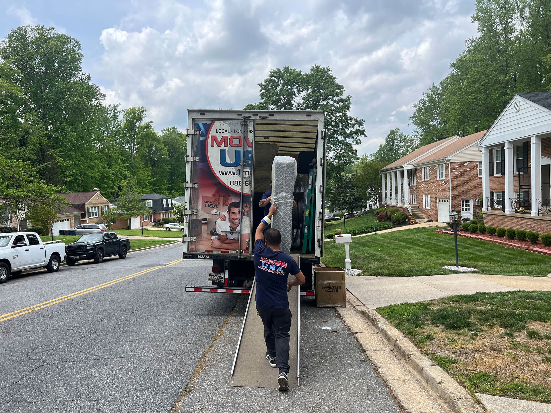 Movers USA moving crew on a moving day